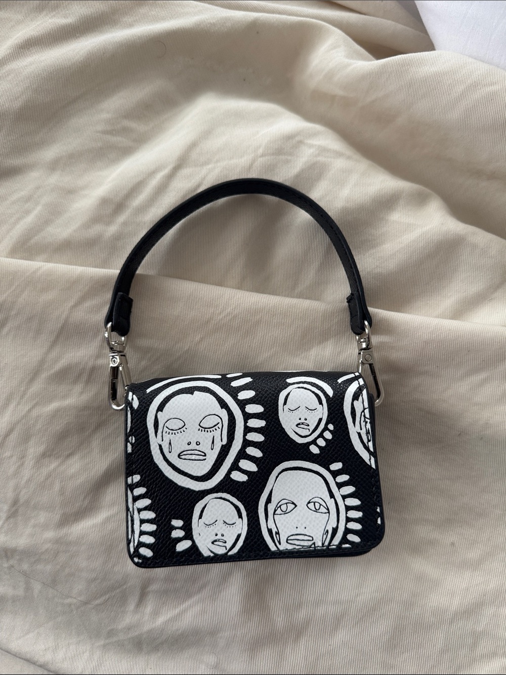 Patrick church - Black & White Graphic Mini Top-Handle Bag